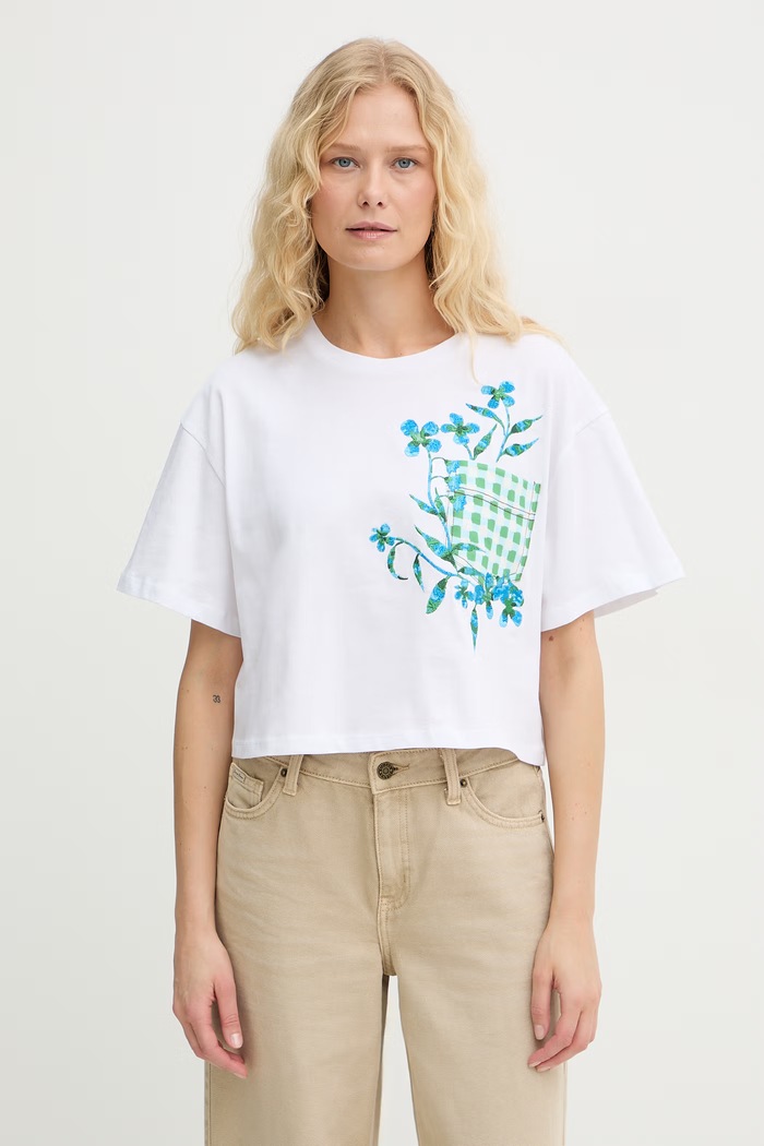 iBlues t-shirt γυναικείο βαμβακερό ELODIA λευκό 2617971062200