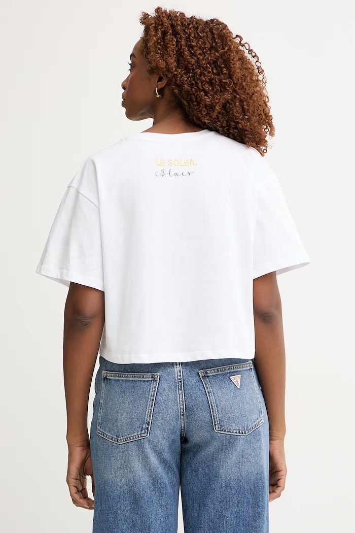 Ρούχα iBlues t-shirt γυναικείο βαμβακερό ELODIA 2617971062200 λευκό