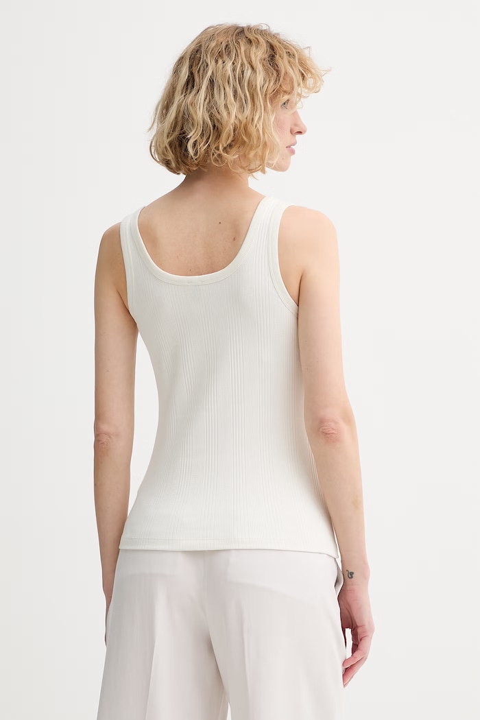 Oblečenie Calvin Klein top dámsky bavlnený s elastanom LV044F210G béžová