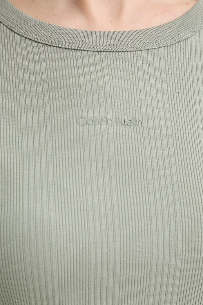 Calvin Klein basic tričko dámske bavlnené s elastanom LV044F211G zelená
