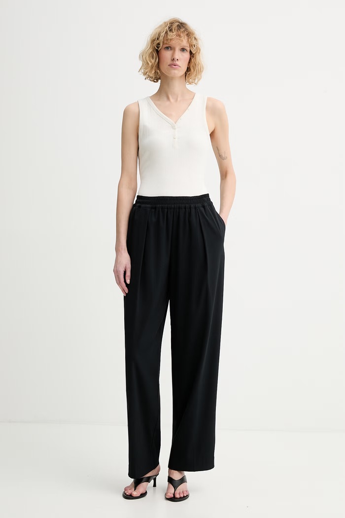 Calvin Klein τοπ γυναικείο βαμβακερό με ελαστάν LV044F213G μπεζ SS26