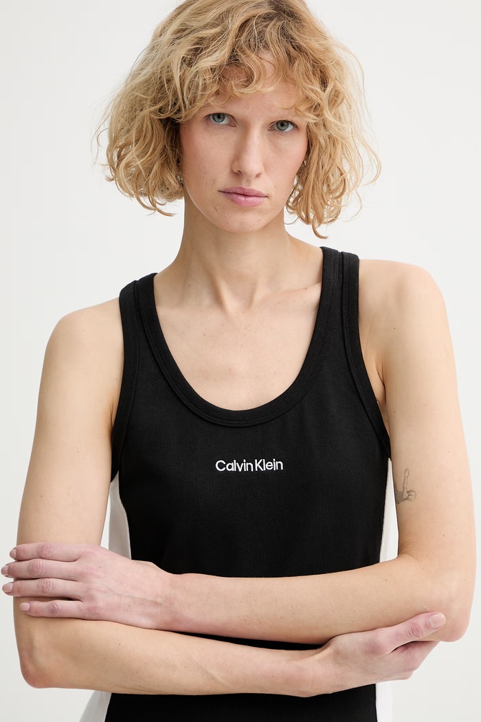 Calvin Klein τοπ γυναικείο από βαμβάκι μαύρο LV00Q61152