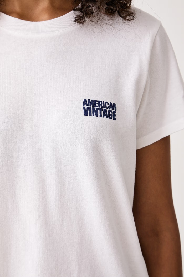T-shirt damski bawełniany American Vintage YKO02C biały