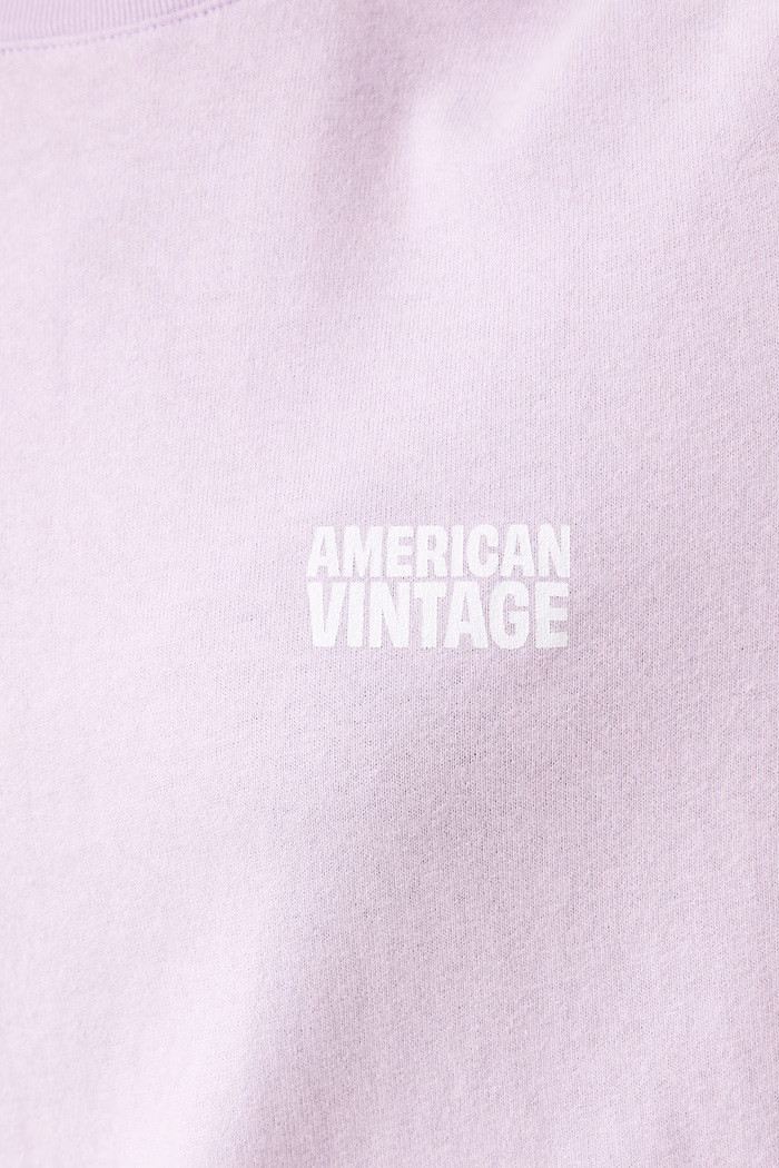 T-shirt damski bawełniany American Vintage fioletowy YKO02C