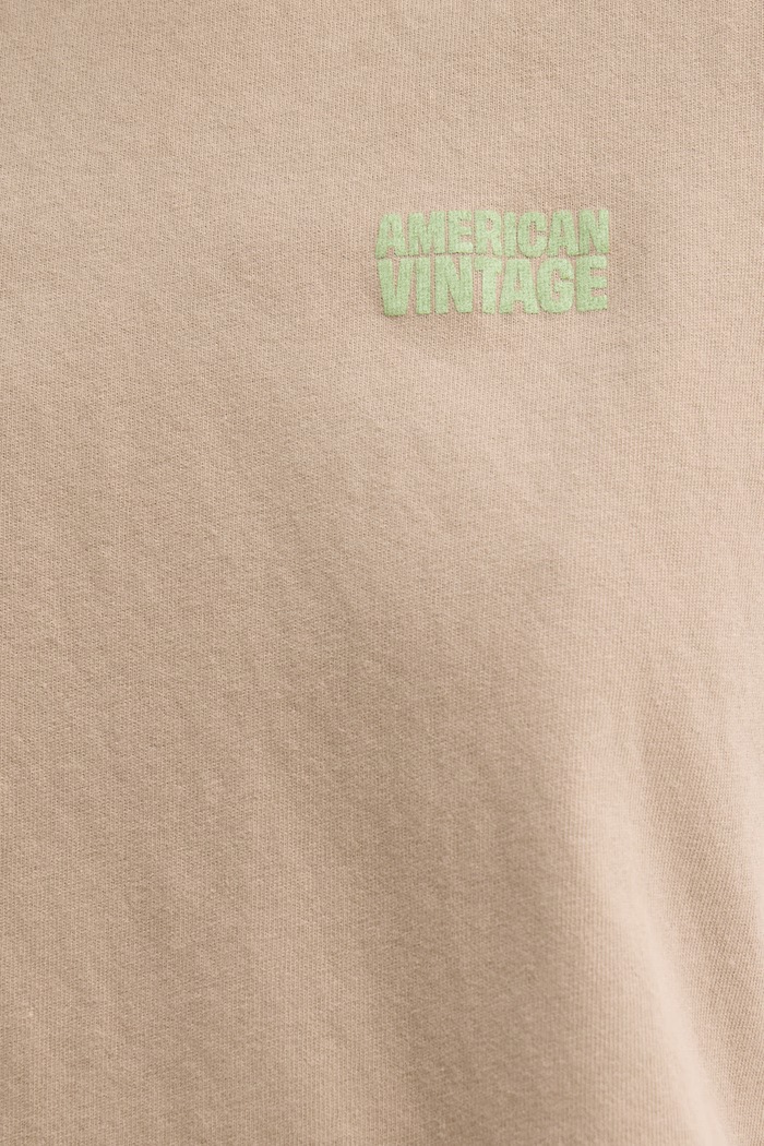 Bavlnené tričko American Vintage YKO02C béžová