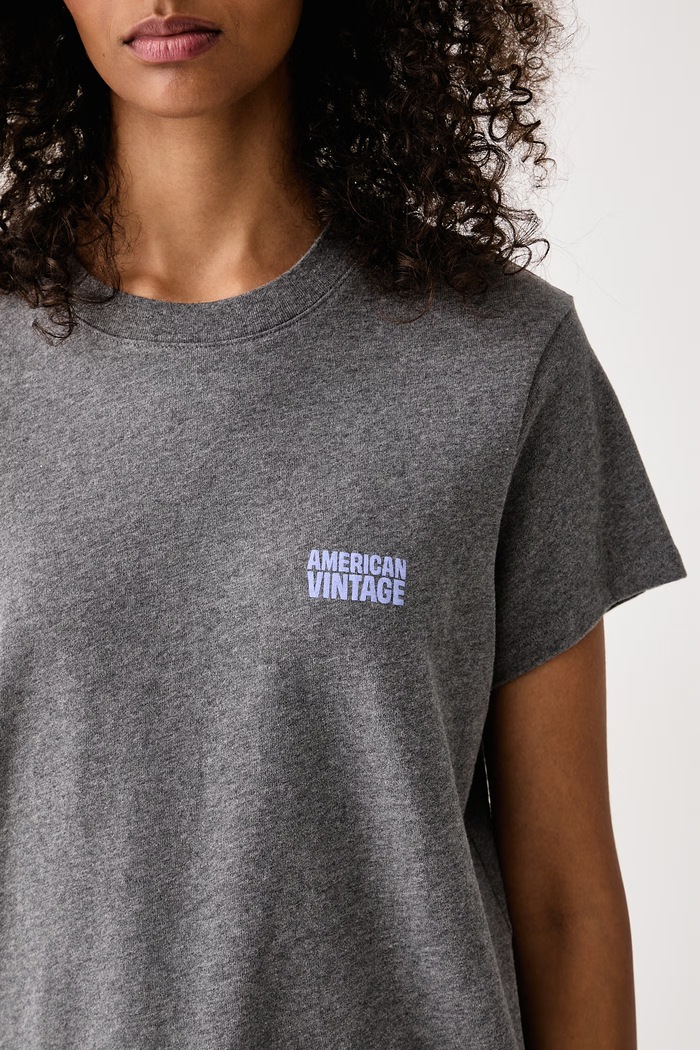 T-shirt damski bawełniany American Vintage YKO02C szary