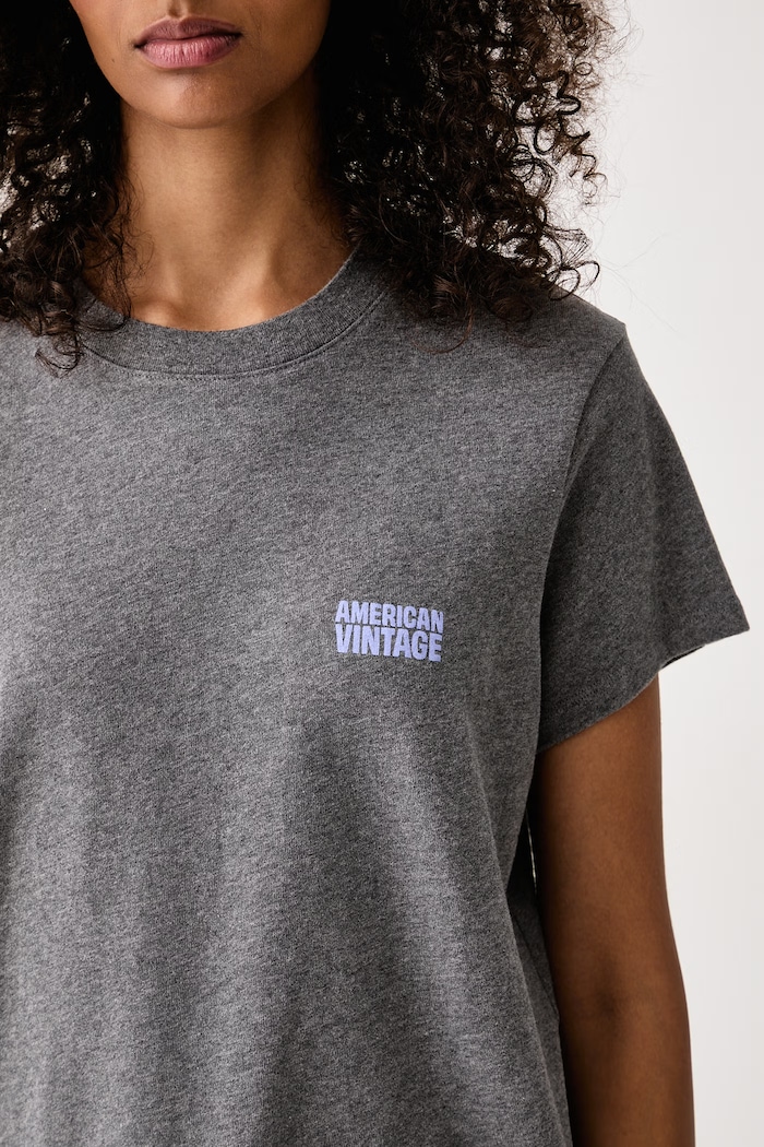 T-shirt damski bawełniany American Vintage YKO02C szary