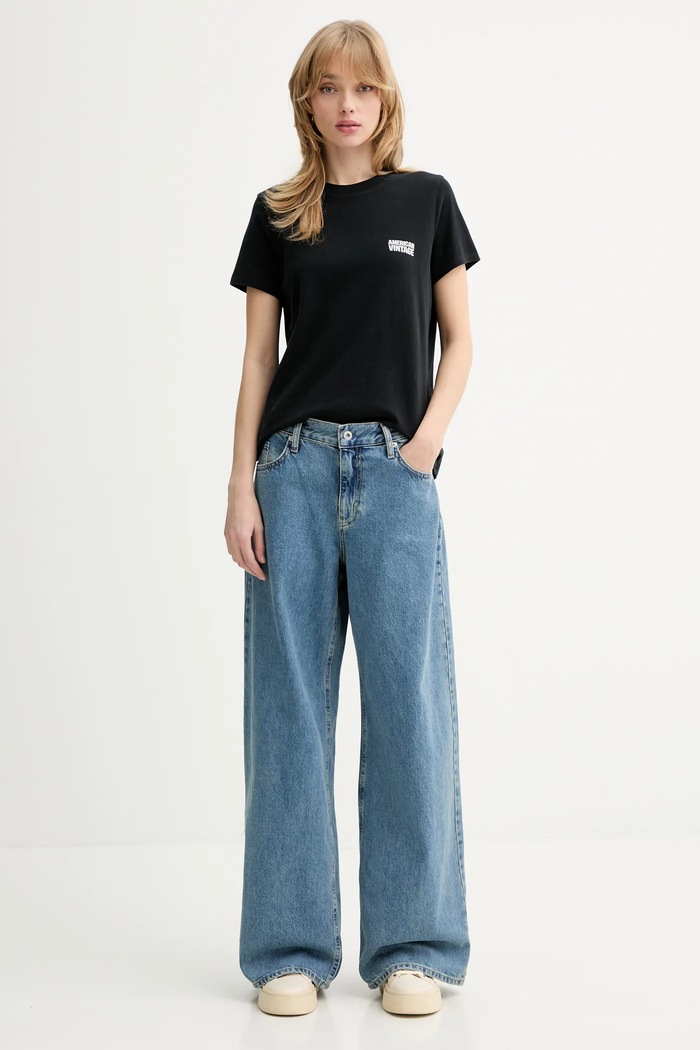 American Vintage tričko dámské bavlněné YKO02C černá SS26