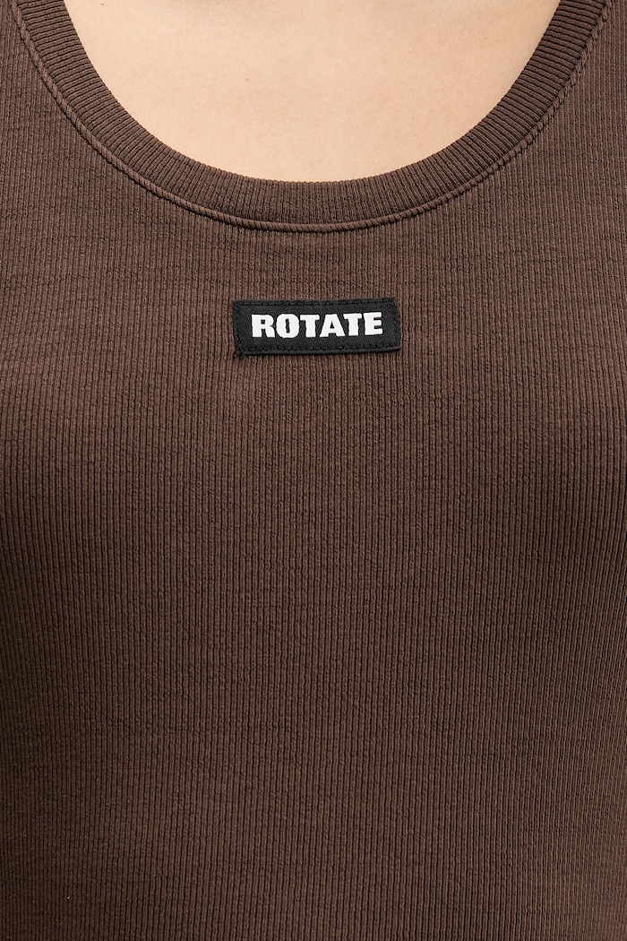 Rotate top pentru femei din bumbac cu elastan 1153761667 maro