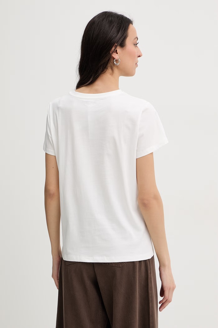 Ρούχα Twinset T-shirt γυναικείο βαμβακερό 261TP2341 λευκό