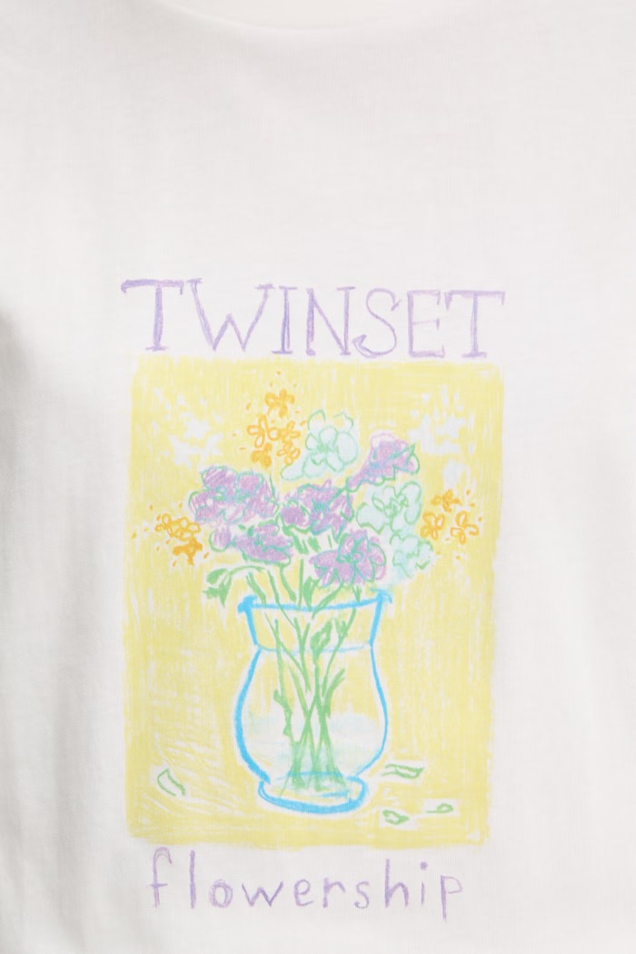 Twinset T-shirt γυναικείο βαμβακερό 261TP2341 λευκό