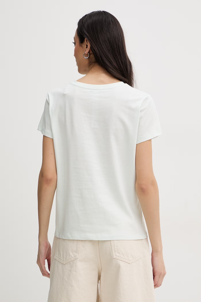 Ρούχα Twinset T-shirt Γυναικείο βαμβακερό 261TP2341 τιρκουάζ