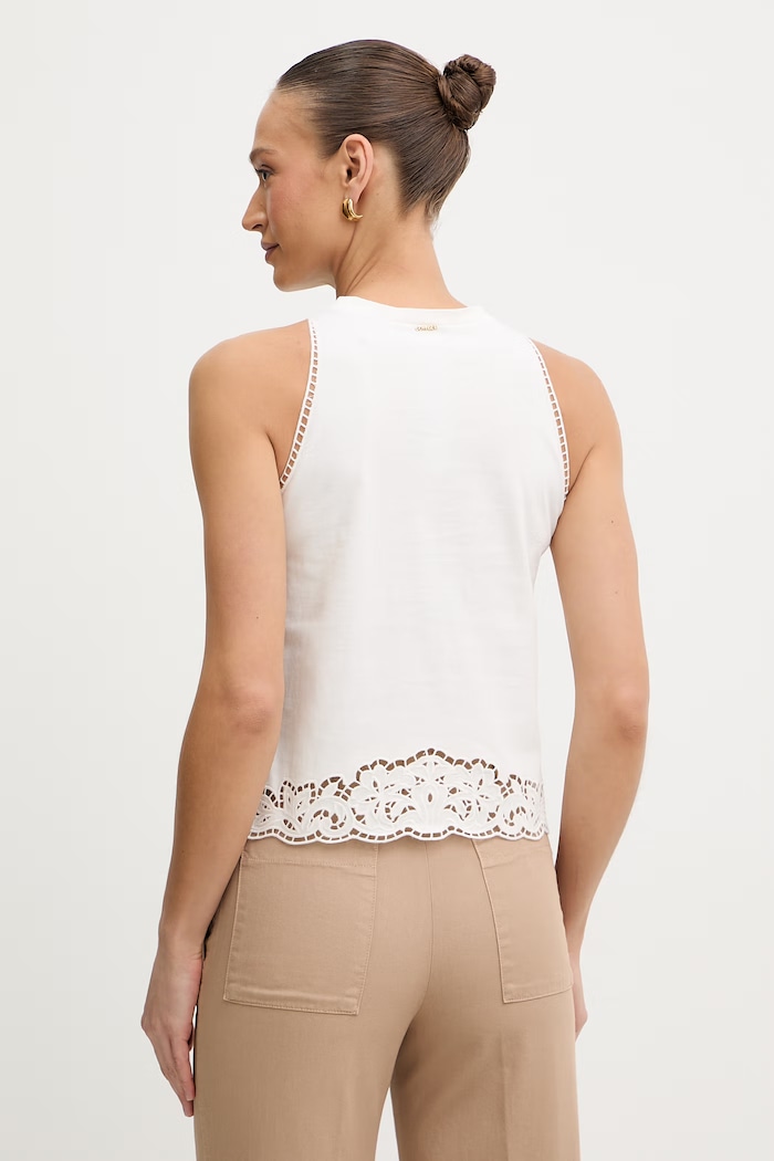 Oblečenie Bavlnený top Twinset 261TP2441 béžová