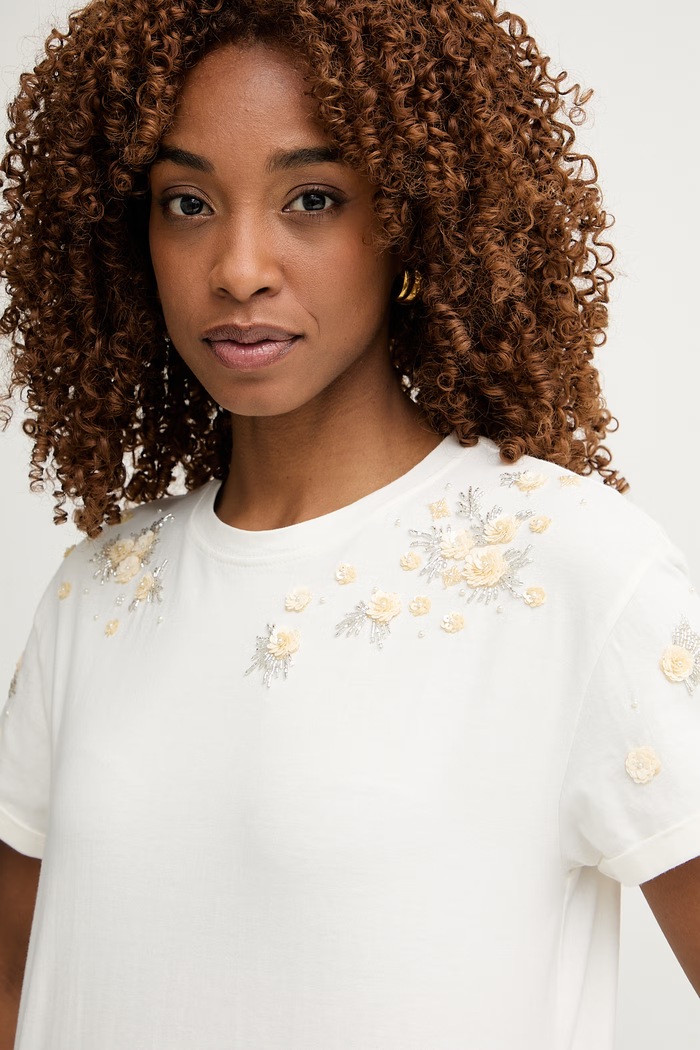 Twinset t-shirt γυναικείο βαμβακερό μπεζ 261TP202C
