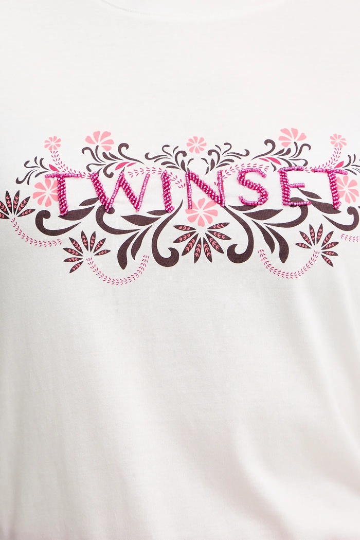 Тениска Twinset 261LB2NFF бежов