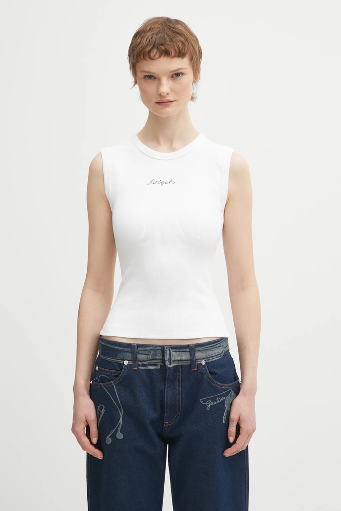 Axel Arigato top Scoop Ribbed Tank slim bianco A3868003