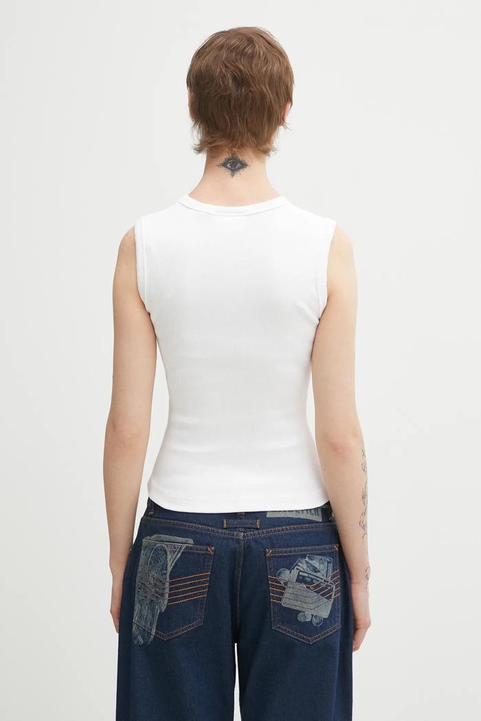 Abbigliamento Axel Arigato top Scoop Ribbed Tank A3868003 bianco