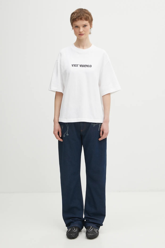 Axel Arigato t-shirt in cotone DISTORT T-SHIRT A3021001 bianco