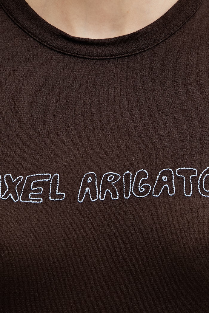 Axel Arigato t-shirt Arigato Sheer Top marrone A3826003