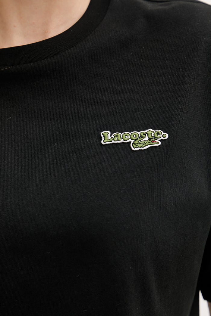 Lacoste Crop top dámský bavlněný TF7605 černá