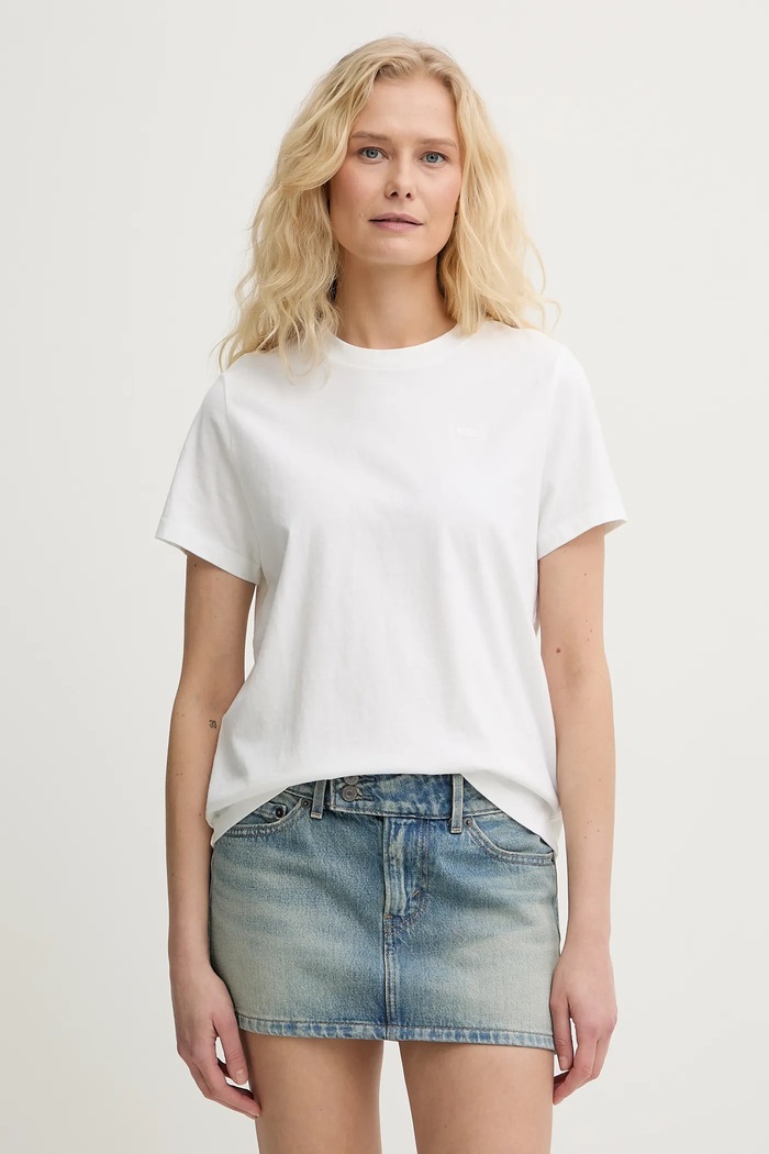 Levi's T-shirt basic damski bawełniany T2 PERFECT 005J2 biały SS26