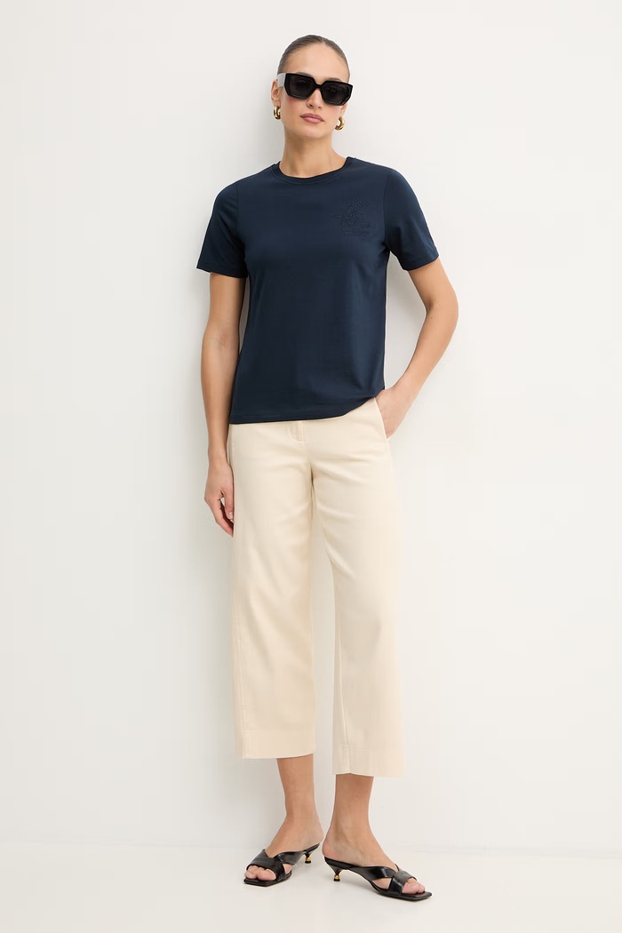 Trussardi t-shirt bawełniany G1156000243N granatowy SS26