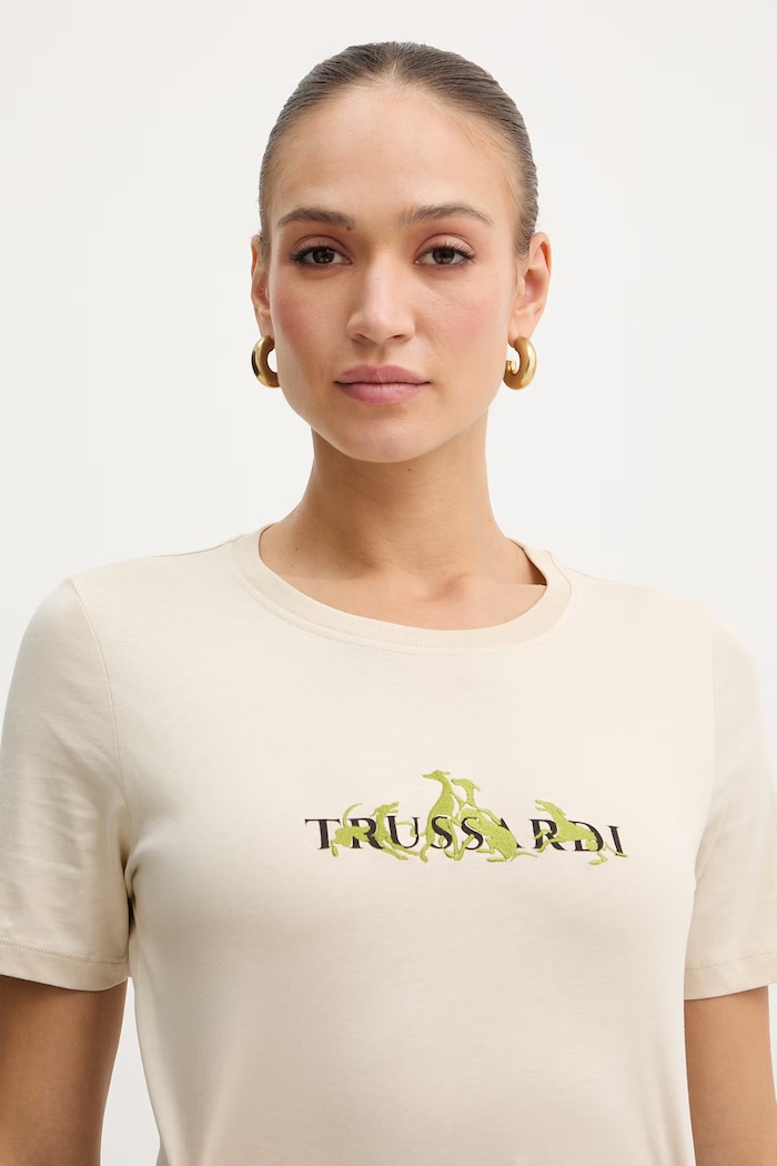 Trussardi tricou din bumbac bej G1336000245N