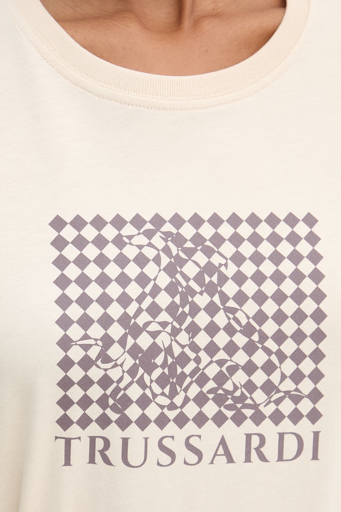 Trussardi t-shirt da donna in cotone G1346000246N beige