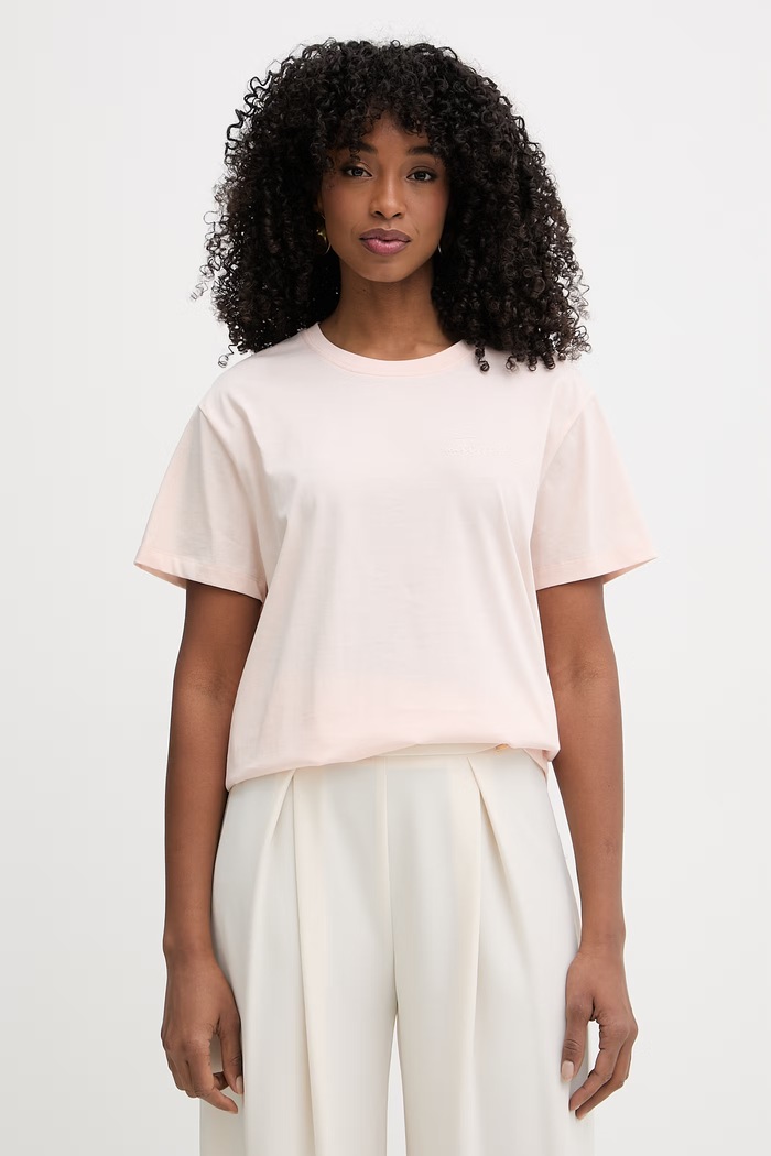 Twinset tricou basic pentru femei, din bumbac roz 261TT2450