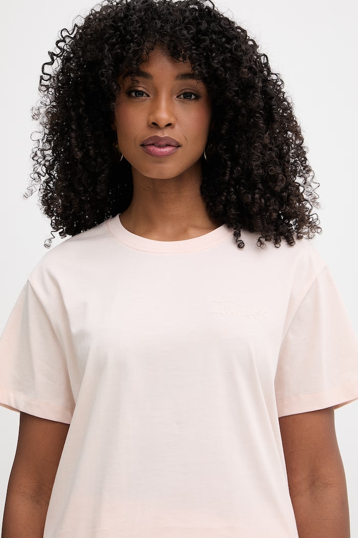 Twinset tricou basic pentru femei, din bumbac roz 261TT2450