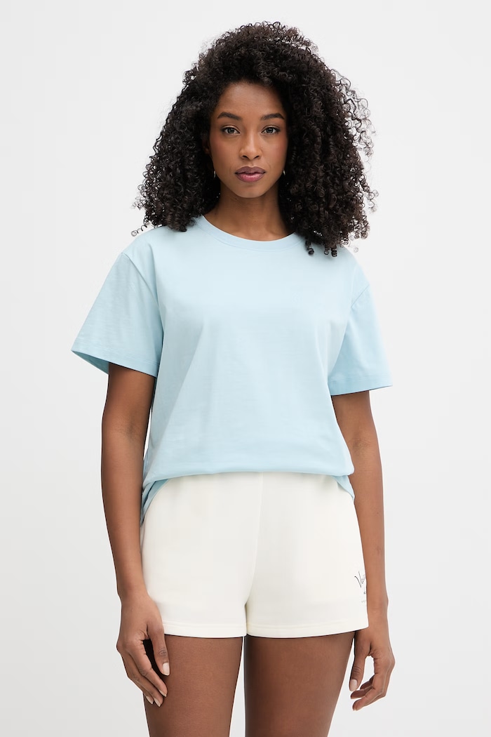 Twinset tricou basic pentru femei, din bumbac albastru 261TT2450