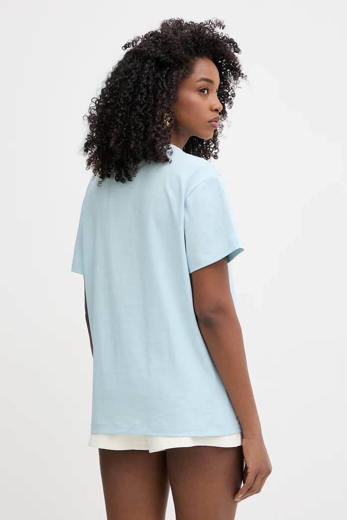 Îmbrăcăminte Twinset tricou basic pentru femei, din bumbac 261TT2450 albastru