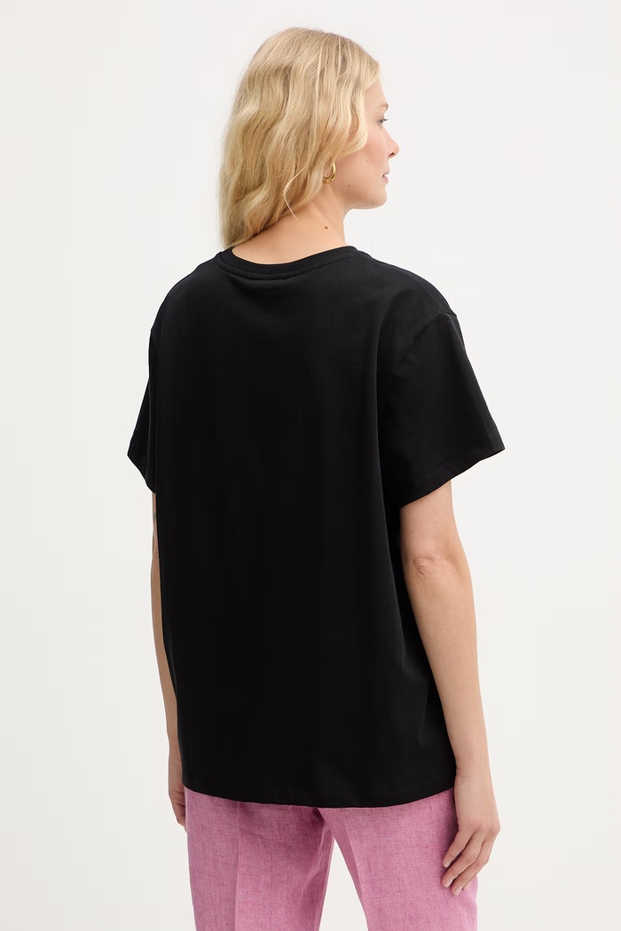 Дрехи Twinset basic тениска женска памучна 261TT2450 черен