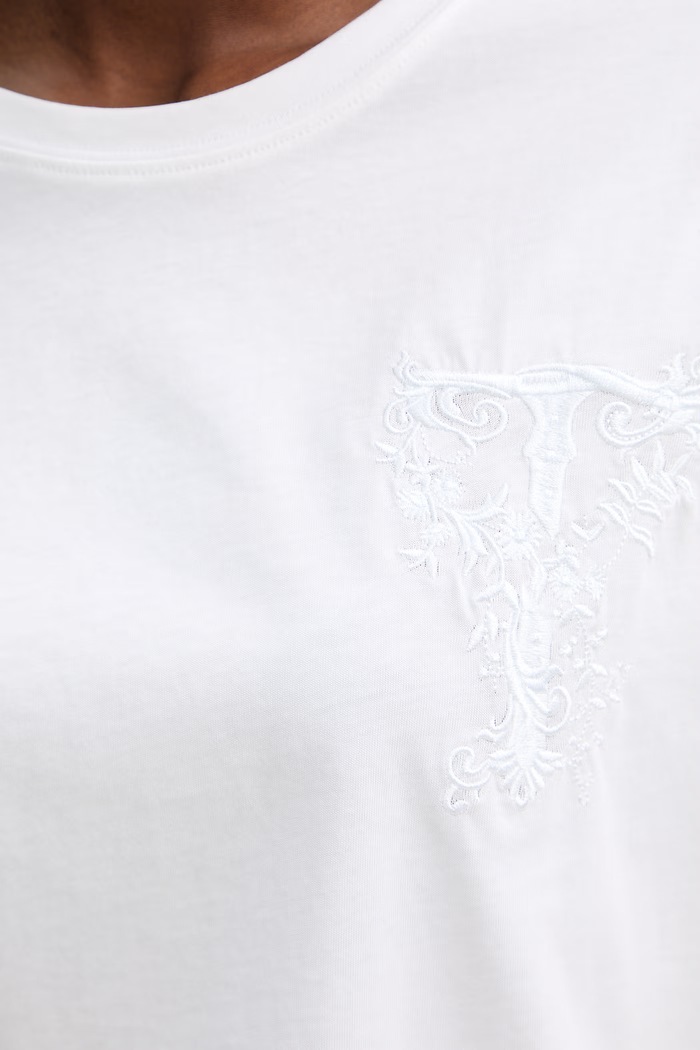 Twinset уголемена тениска женска памучна 261TT2380 бял