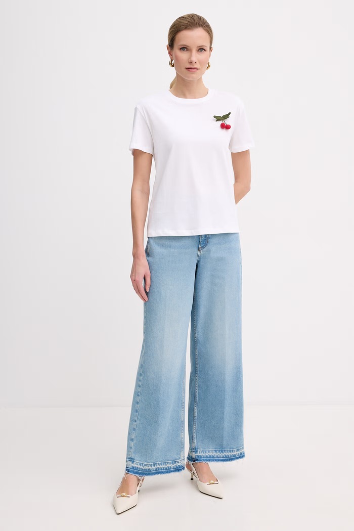 Twinset tričko dámske bavlnené 261TT2271 béžová SS26