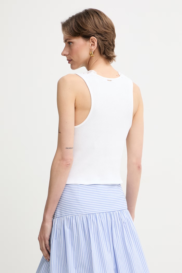 Îmbrăcăminte Twinset top pentru femei, din bumbac 261TT2360 alb