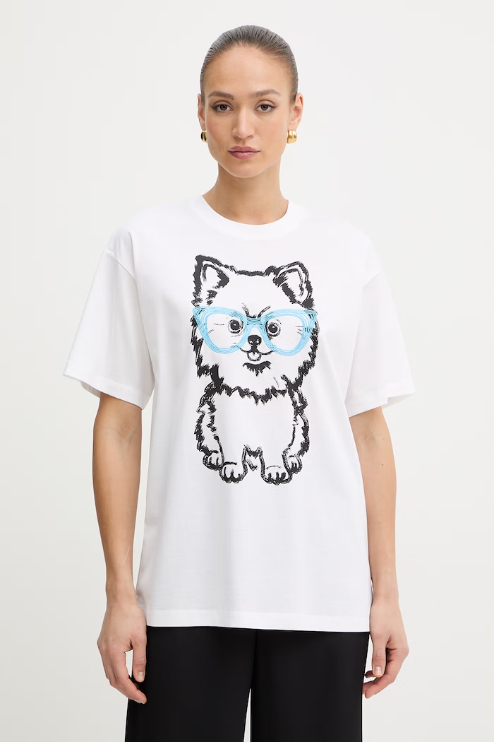 Twinset t-shirt damski bawełniany biały 261AQ2010