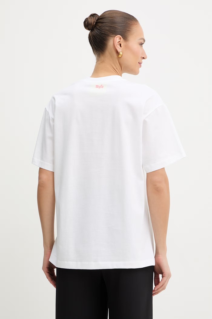 Odzież Twinset t-shirt damski bawełniany 261AQ2010 biały