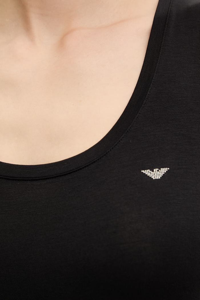 Emporio Armani Underwear top dámsky z viskózy EW000407.AF19024 čierna