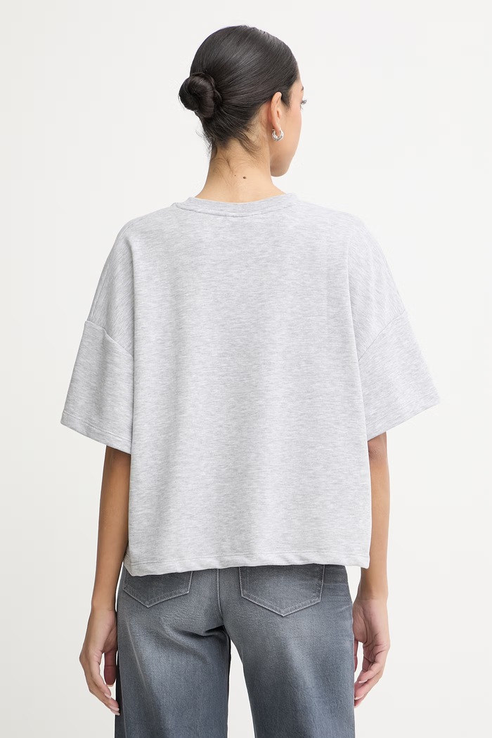 Ρούχα Gestuz crop top γυναικείο με βαμβάκι 10911090 γκρί