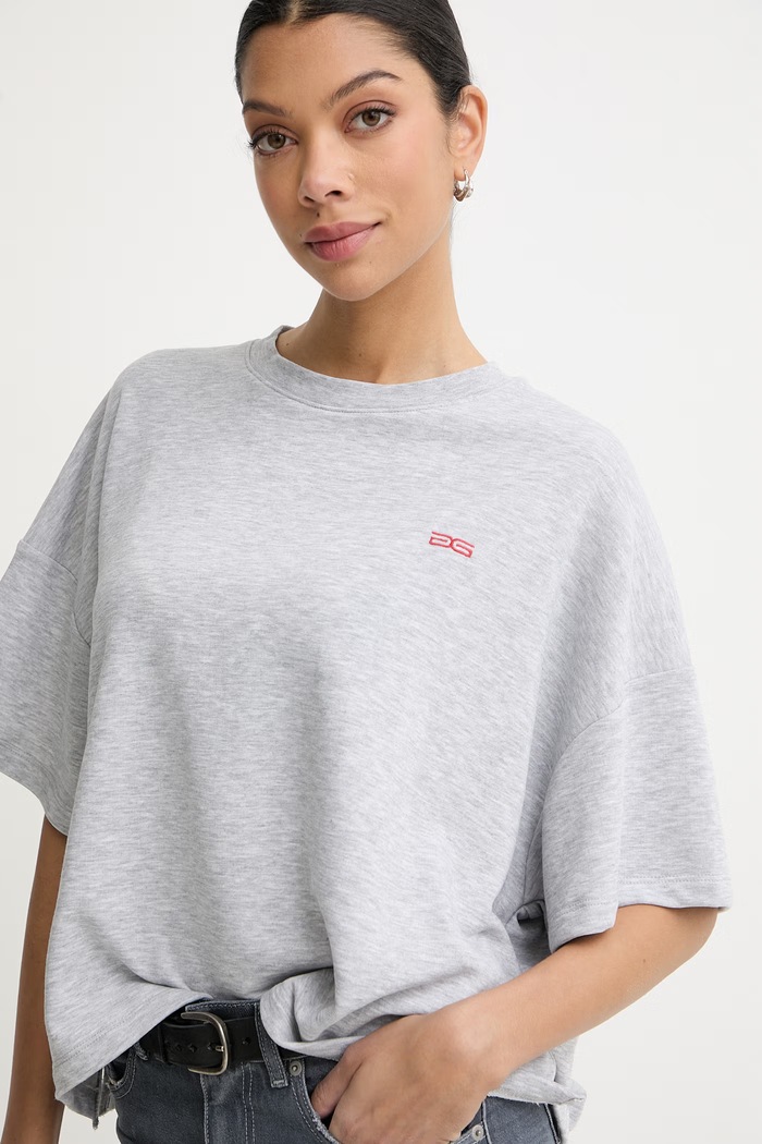 Gestuz crop top γυναικείο με βαμβάκι γκρί 10911090