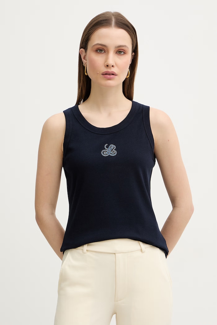 Luisa Spagnoli top Bordo imprimeu bleumarin 543281