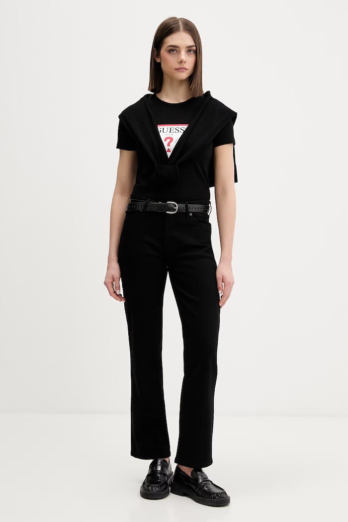 Guess Jeans maglietta basic da donna W4YI04.J1314 nero SS26