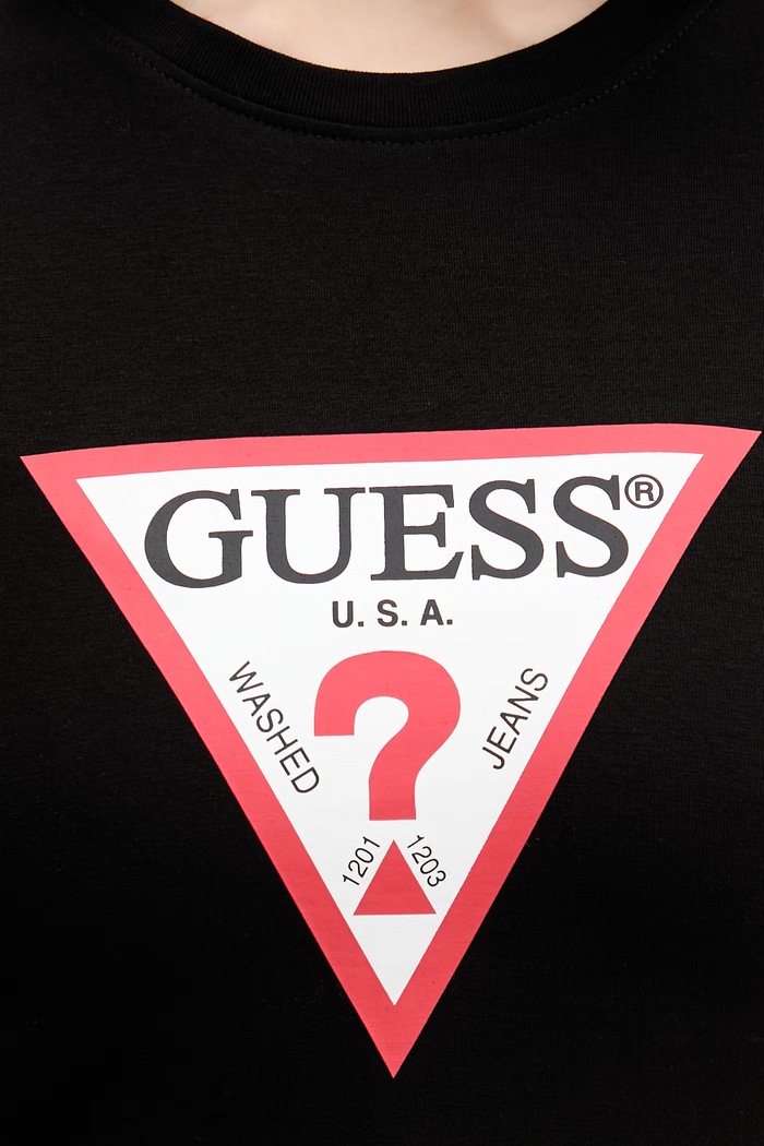 Guess Jeans maglietta basic da donna W4YI04.J1314 nero