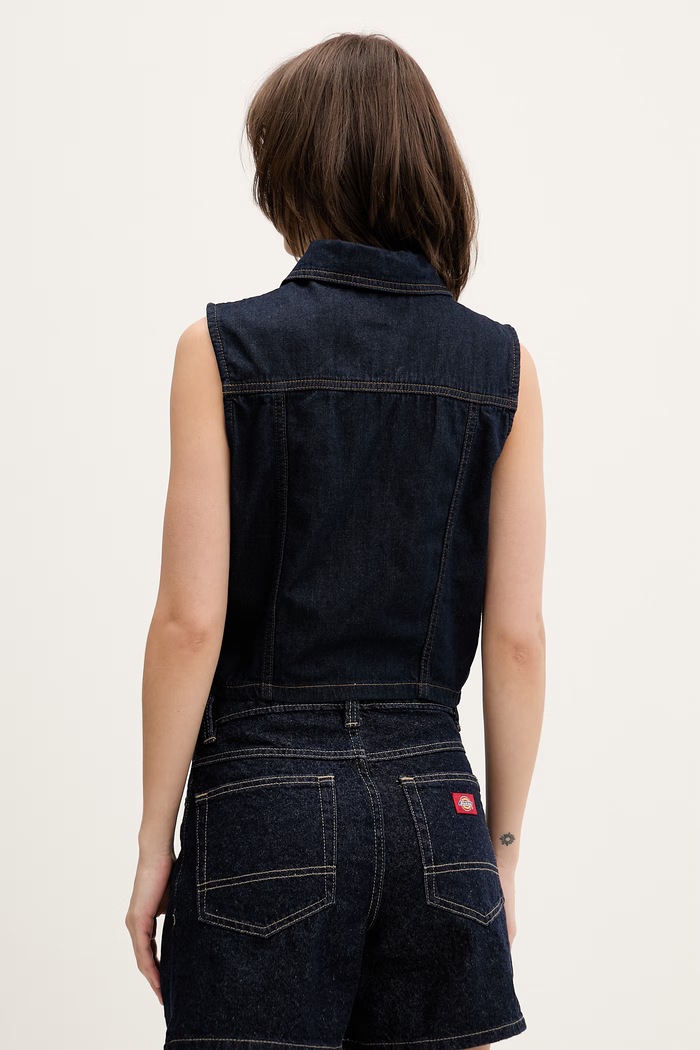 Îmbrăcăminte Guess Jeans cămașă pentru femei, din denim W6GHZ9.D7971 bleumarin