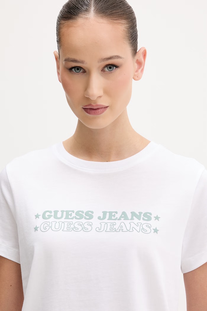 Guess Jeans t-shirt γυναικείο βαμβακερό λευκό W6GIC5.K8HM0