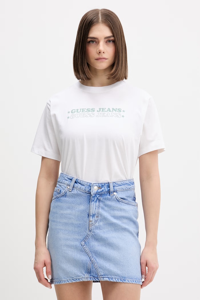 Guess Jeans T-shirt γυναικείο βαμβακερό λευκό W6GI04.K8HM0