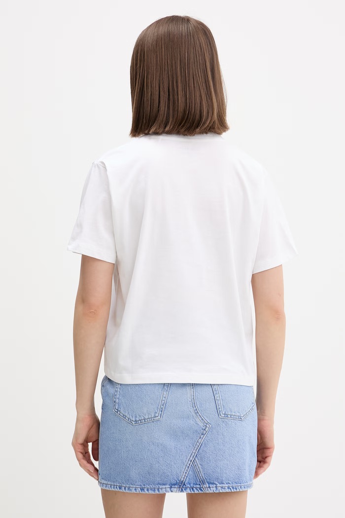 Ρούχα Guess Jeans T-shirt γυναικείο βαμβακερό W6GI04.K8HM0 λευκό