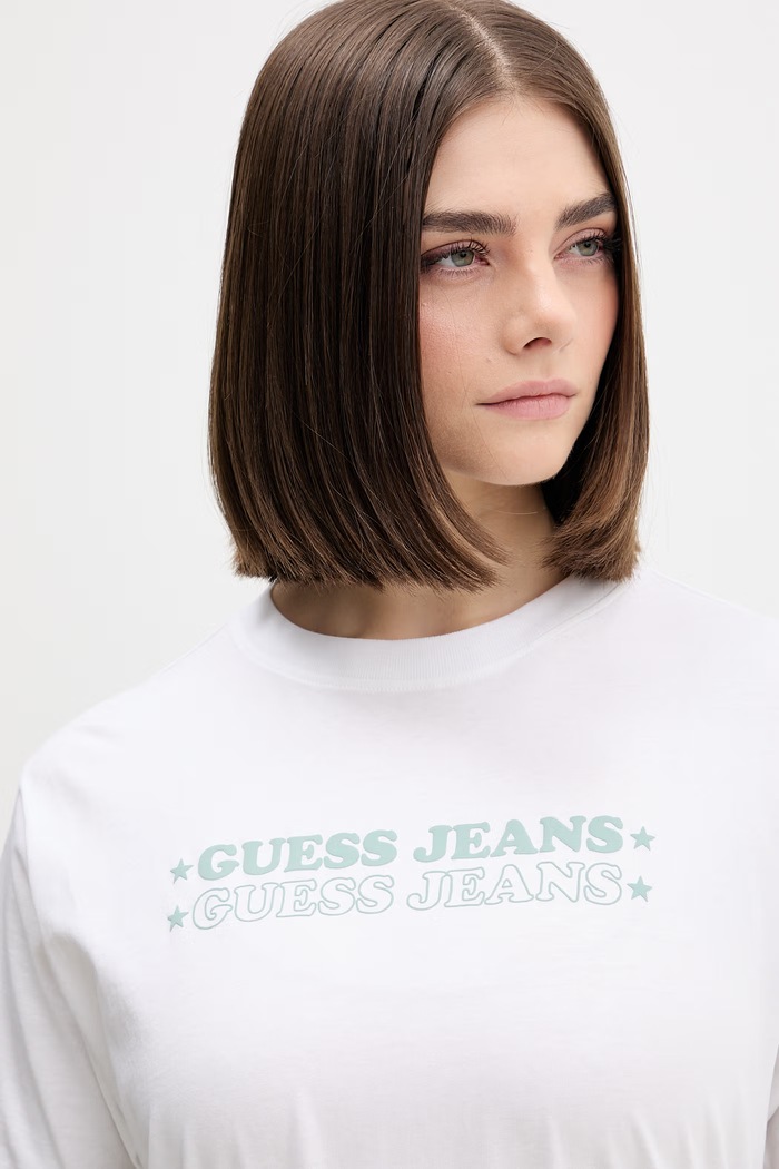 Guess Jeans T-shirt γυναικείο βαμβακερό λευκό W6GI04.K8HM0