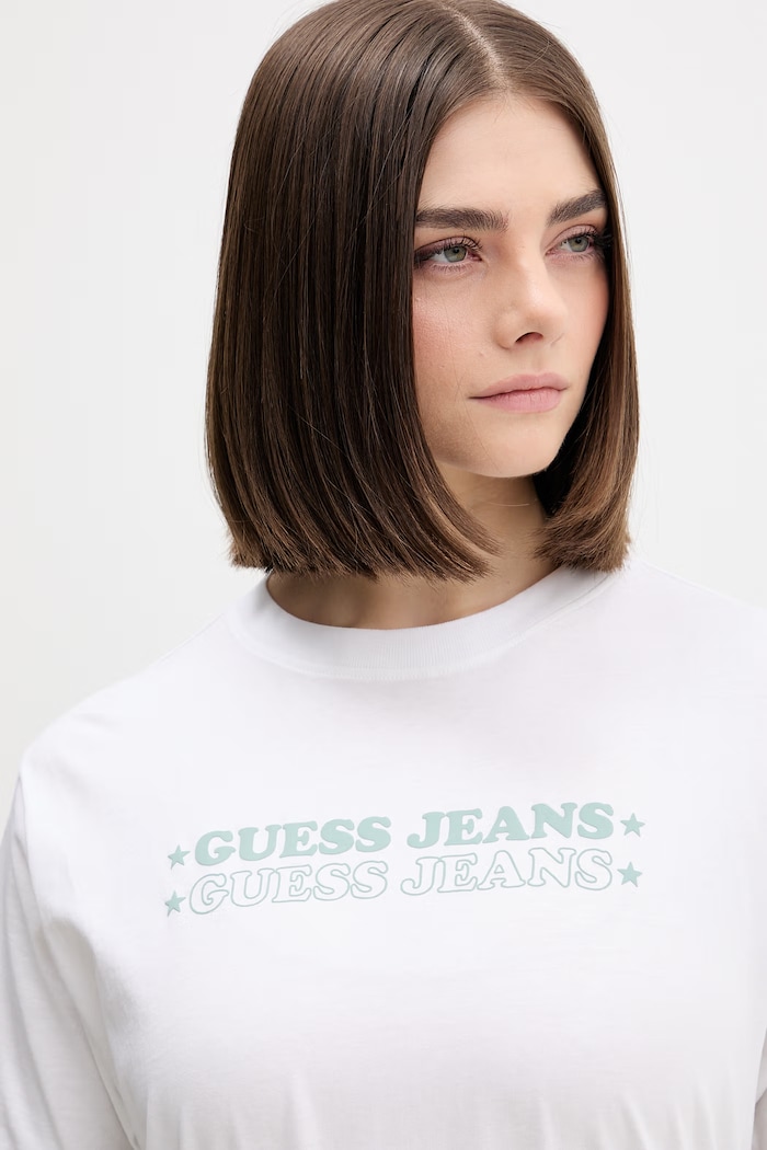 Guess Jeans T-shirt γυναικείο βαμβακερό λευκό W6GI04.K8HM0
